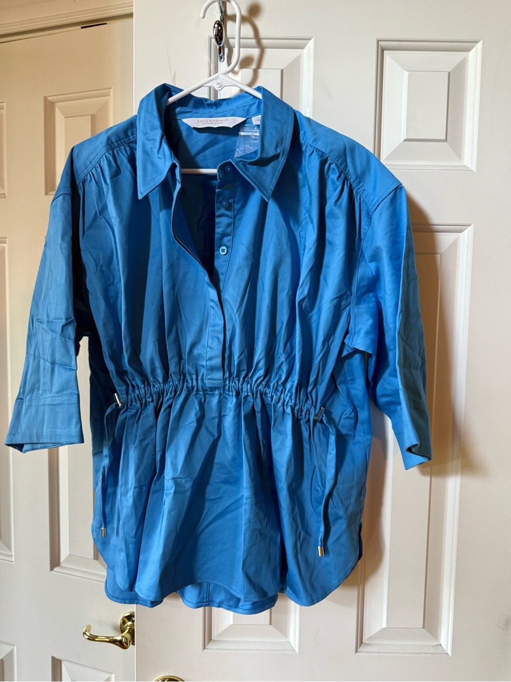Collared Blue Drawstring Waist Kids Blouse by Christopher & Banks